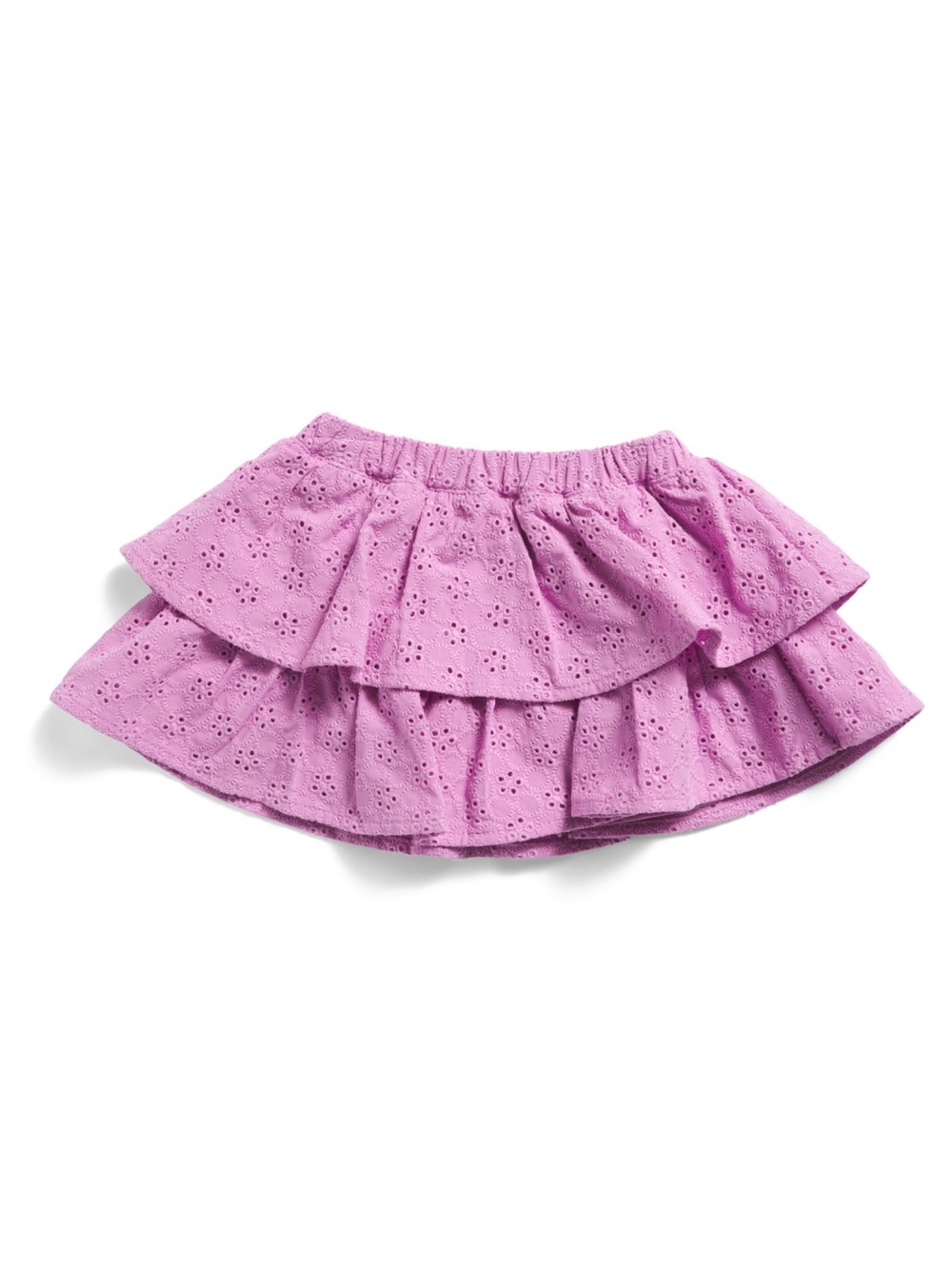 Posh Peanut Lavender Eyelet Tiered Ruffle Skirt